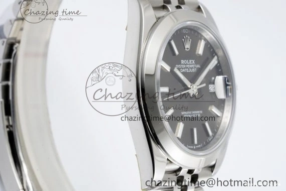 0419 OdorResistant DateJust 41 SS Polished Bezel KING 1:1 Best Edition 904L Steel Gray Stick Dial on Jubilee Bracelet VR 2207